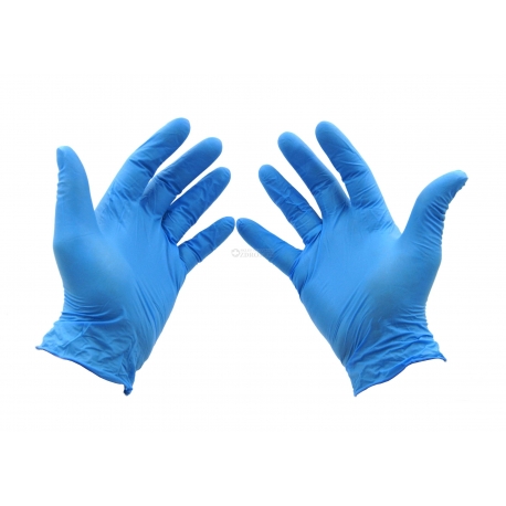 Rękawiczki jednorazowe nitrylowe S niebieskie